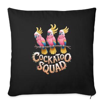 Cockatoo Squad Perfekte Papageien Fans - Sofakissenbezug 45 x 45 cm - Schwarz - Vorne