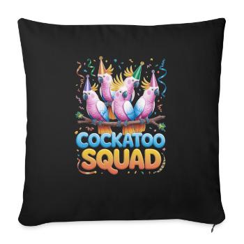Cockatoo Squad Bunte Party Papageien Spaß - Sofakissenbezug 45 x 45 cm - Schwarz - Vorne