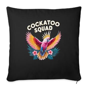 Cockatoo Squad Papageien Paradies Team - Sofakissenbezug 45 x 45 cm - Schwarz - Vorne