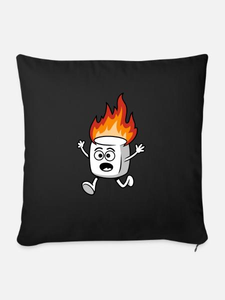 Marshmallow Brennt - Sofakissenbezug 45 x 45 cm - Schwarz