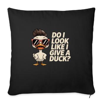 Funny duck saying - Sofa pillowcase 17,3'' x 17,3'' (45 x 45 cm) - black - Front