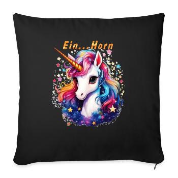 EIN...HORN - Sofakissenbezug 45 x 45 cm - Schwarz - Vorne