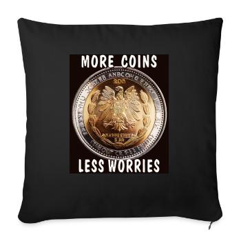 PLUS DE PIÈCES, MOINS DE SOUCIS - Housse de coussin décorative 45 x 45 cm - noir - Devant