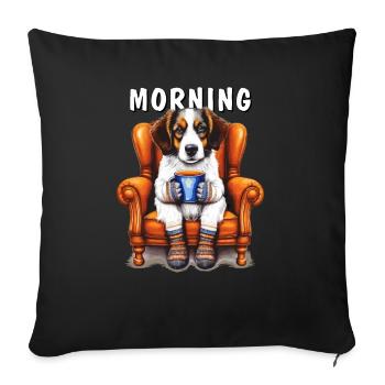 MATIN DU CHIEN - Housse de coussin décorative 45 x 45 cm - noir - Devant