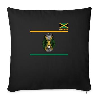 Jamaïque Jamaïque Rasta Raggea Drapeau Rastafari - Housse de coussin décorative 45 x 45 cm - noir - Devant