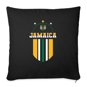 Jamaïque Jamaïque Rasta Raggea Drapeau Rastafari - Housse de coussin décorative 45 x 45 cm - noir - Devant
