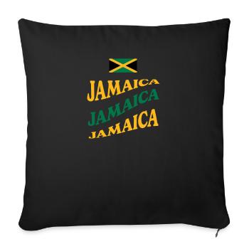 Jamaïque Jamaïque Rasta Raggea Drapeau Rastafari - Housse de coussin décorative 45 x 45 cm - noir - Devant