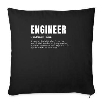 Funny Engineer Dictionary Definition Graphic Occup - Sofakissenbezug 45 x 45 cm - Schwarz - Vorne