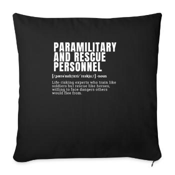 Occupation amusante du personnel paramilitaire et de sauvetage - Housse de coussin décorative 45 x 45 cm - noir - Devant