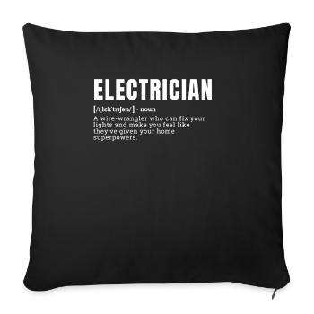 Funny Electrician Dictionary Definition Lights Occ - Sofakissenbezug 45 x 45 cm - Schwarz - Vorne