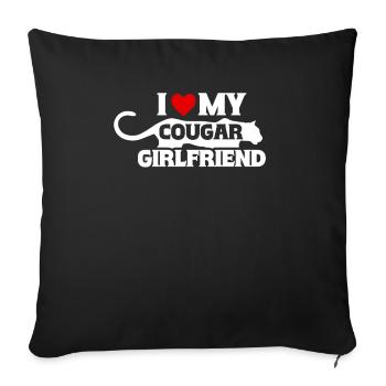 Ich Liebe Meine Cougar Freundin - Sofakissenbezug 45 x 45 cm - Schwarz - Vorne