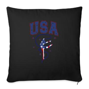 États-Unis Gymnastique Patriots Stars Feux d’artifice - Housse de coussin décorative 45 x 45 cm - noir - Devant