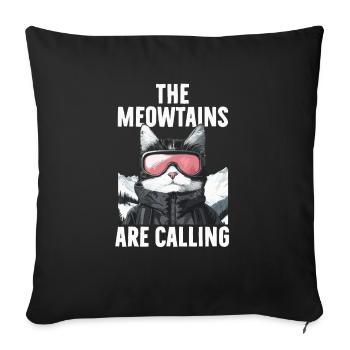 Behold A Meowtain - Cute Cats Illustration - Sofa pillowcase 17,3'' x 17,3'' (45 x 45 cm) - black - Front