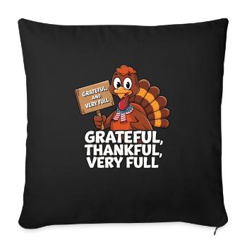 Dinde drôle de Thanksgiving - Housse de coussin décorative 45 x 45 cm - noir - Devant