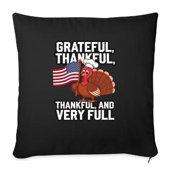Lustiger Thanksgiving Truthahn - Sofakissenbezug 45 x 45 cm - Schwarz - Vorne