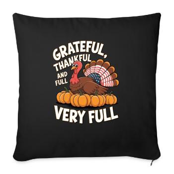Dinde drôle de Thanksgiving - Housse de coussin décorative 45 x 45 cm - noir - Devant