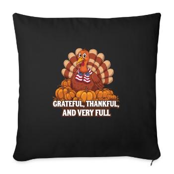 Dinde drôle de Thanksgiving - Housse de coussin décorative 45 x 45 cm - noir - Devant