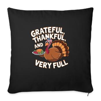 Dinde drôle de Thanksgiving - Housse de coussin décorative 45 x 45 cm - noir - Devant