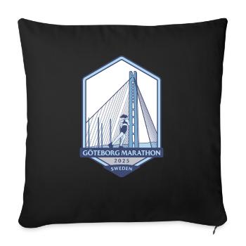 Gothenburg Marathon - 2025 - Sweden - Sofa pillowcase 17,3'' x 17,3'' (45 x 45 cm) - black - Front
