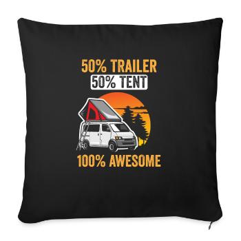 Wohnmobilzubehör Pop-up-camper - Sofakissenbezug 45 x 45 cm - Schwarz - Vorne