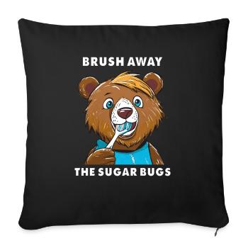 BÄR BROSSEZ LES PUNAISES DE SUCRE - Housse de coussin décorative 45 x 45 cm - noir - Devant