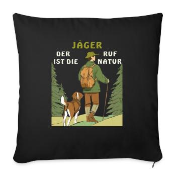 HUNTER'S CALL OF NATURE - Sofa pillowcase 17,3'' x 17,3'' (45 x 45 cm) - black - Front