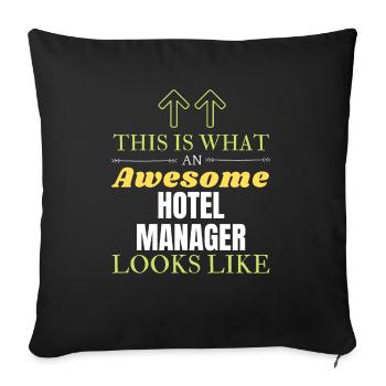 This is What an Awesome Hotel Manager Looks Like - Sofa pillowcase 17,3'' x 17,3'' (45 x 45 cm) - black - Front