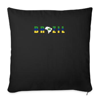 Brazil Brazil shirt Brazilian Rio de Janeirao - Sofa pillowcase 17,3'' x 17,3'' (45 x 45 cm) - black - Front