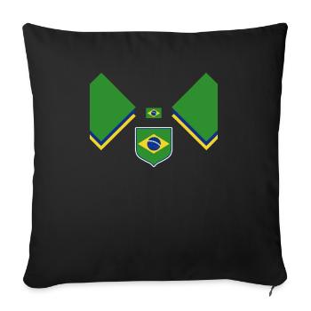 Brazil Brazil shirt Brazilian Rio de Janeirao - Sofa pillowcase 17,3'' x 17,3'' (45 x 45 cm) - black - Front