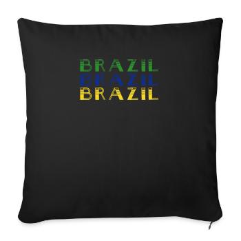 Brazil Brazil shirt Brazilian Rio de Janeirao - Sofa pillowcase 17,3'' x 17,3'' (45 x 45 cm) - black - Front