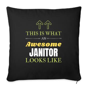 This is What an Awesome Janitor Looks Like - Sofa pillowcase 17,3'' x 17,3'' (45 x 45 cm) - black - Front
