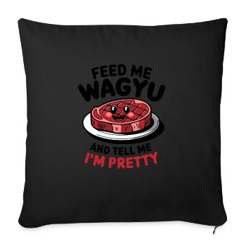 Wagyu Steak - Sofa pillowcase 17,3'' x 17,3'' (45 x 45 cm) - black - Front