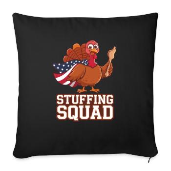 Dinde drôle de Thanksgiving - Housse de coussin décorative 45 x 45 cm - noir - Devant