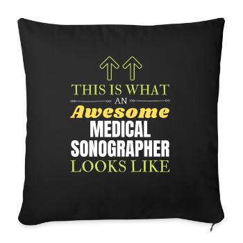 Voici à quoi ressemble un échographiste médical génial - Housse de coussin décorative 45 x 45 cm - noir - Devant