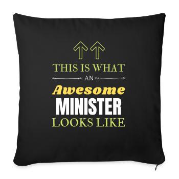 This is What an Awesome Minister Looks Like - Sofa pillowcase 17,3'' x 17,3'' (45 x 45 cm) - black - Front
