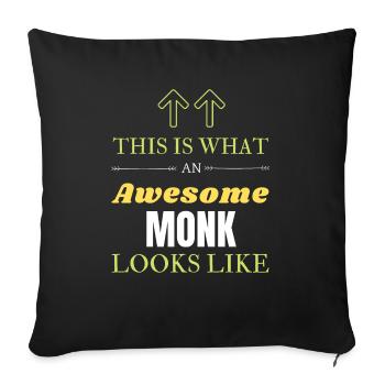 Voici à quoi ressemble un moine génial - Housse de coussin décorative 45 x 45 cm - noir - Devant