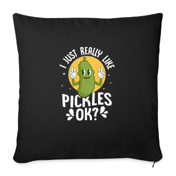 J’aime vraiment les cornichons, d’accord ? Cornichon Vegan Cucum - Housse de coussin décorative 45 x 45 cm - noir - Devant
