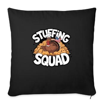 Dinde drôle de Thanksgiving - Housse de coussin décorative 45 x 45 cm - noir - Devant