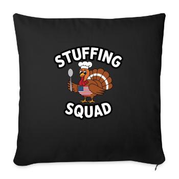 Dinde drôle de Thanksgiving - Housse de coussin décorative 45 x 45 cm - noir - Devant