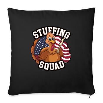 Dinde drôle de Thanksgiving - Housse de coussin décorative 45 x 45 cm - noir - Devant