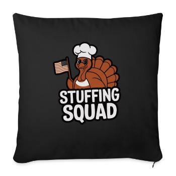 Dinde drôle de Thanksgiving - Housse de coussin décorative 45 x 45 cm - noir - Devant