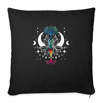 Namaste illustration of a beautiful, detailed - Sofa pillowcase 17,3'' x 17,3'' (45 x 45 cm) - black - Front