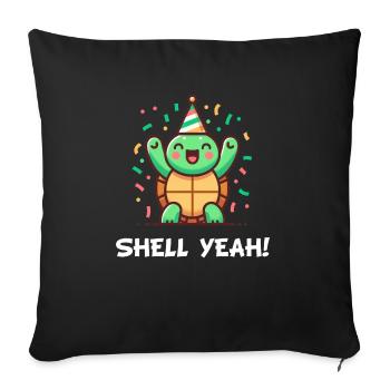 Shell Yeah! Celebration Turtle - Sofa pillowcase 17,3'' x 17,3'' (45 x 45 cm) - black - Front