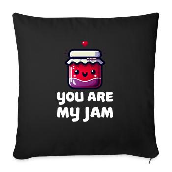 Cute "You Are My Jam" Pun Design - Sofa pillowcase 17,3'' x 17,3'' (45 x 45 cm) - black - Front