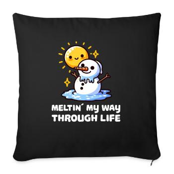 Meltin' My Way Through Life Bonhomme de neige - Housse de coussin décorative 45 x 45 cm - noir - Devant