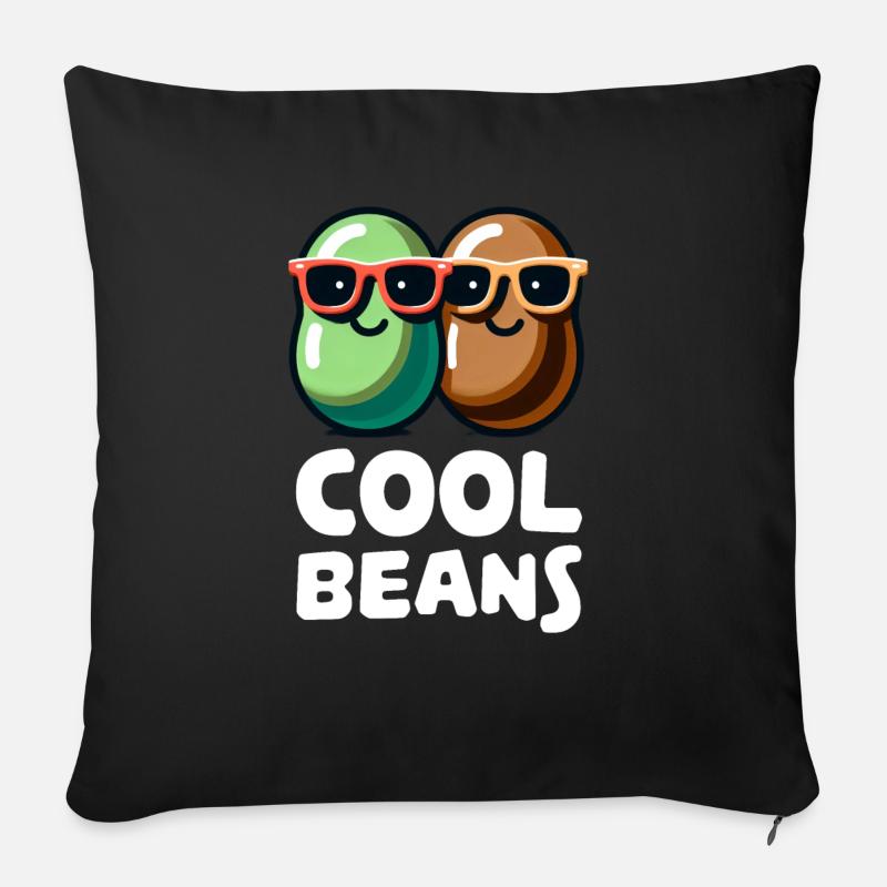 Coole Bohnen Lustiges Bohnendesign - Sofakissenbezug 45 x 45 cm - Schwarz