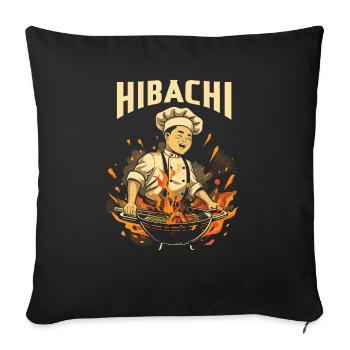 Hibachi Teppanyaki Bbq Japanese Cuisine - Sofa pillowcase 17,3'' x 17,3'' (45 x 45 cm) - black - Front