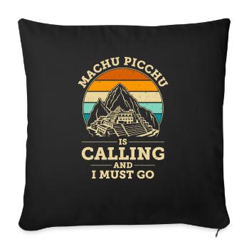 Pérou Machu Picchu - Housse de coussin décorative 45 x 45 cm - noir - Devant