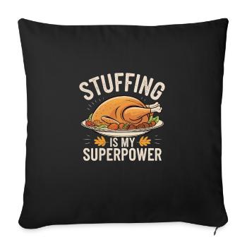 Dinde drôle de Thanksgiving - Housse de coussin décorative 45 x 45 cm - noir - Devant
