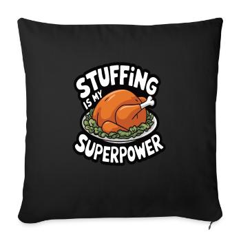 Dinde drôle de Thanksgiving - Housse de coussin décorative 45 x 45 cm - noir - Devant